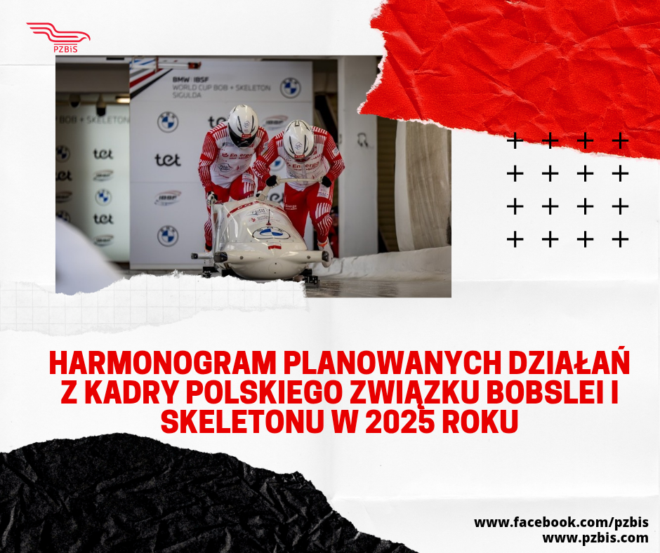 Harmonogram planowanych działań z kadry Polskiego Związku Bobslei i Skeletonu w 2025 roku